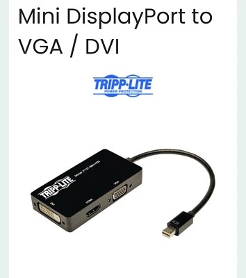 Tripp-Lite 6 Inch Mini DisplayPort To VGA/DVI/HDMI All-in-One Adapter/Converter - Image 1 of 2