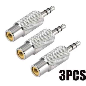 3.5mm Male to RCA Female Stereo Audio Video Adapter Coupler Converter Zinc Alloy - Picture 1 of 6