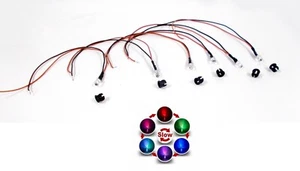 6 MEHRFARBIGE LANGSAM BLINKENDE LED-LEUCHTEN 9 V/12 V DC G O HO ON30 SCALE ZUG-LANDSCHAFT - Bild 1 von 11