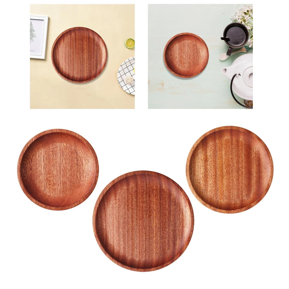 Wood Serving Tray Coffee Tea Platter Decorative Tray Organizer Wood Breakfast - Image 1 of 1