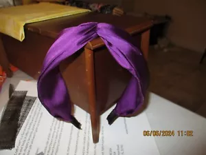 Brand New Knot Twist Top Satin Covered Headband Deep Purple Women Teen - Picture 1 of 6