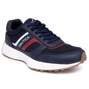 Nautica Men's Casual Lace-Up Fashion Sneakers Oxford Shoe-Outfall 4-Navy Red-13 - Picture 1 of 6
