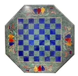 Mesa de ajedrez de mármol de 18" Pietra Dura piedra semipreciosa muebles para el hogar - Imagen 1 de 1