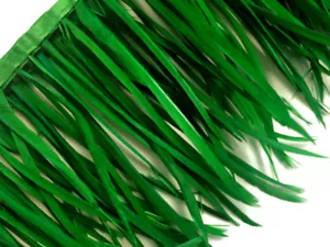 1 YARD - Kelly Green Goose Biots Stripped Wing Wholesale Feather Trim  Supply - Picture 1 of 5