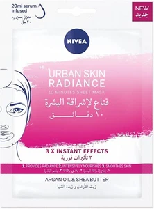 NIVEA Face Sheet Mask Radiance, Ubran Skin with Argan Oil & Shea Butter 1 Pcs - Picture 1 of 8