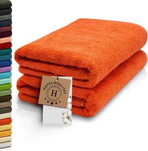 2 X Large Jumbo Bath Sheets 100% Egyptian Cotton Soft Big Bath Towels Set 500GSM - Picture 1 of 16
