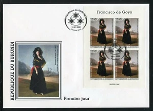 BURUNDI 2022 FRANCISCO da GOYA DUCHESS ALBA IN BLACK SHEET FIRST DAY COVER - Picture 1 of 1