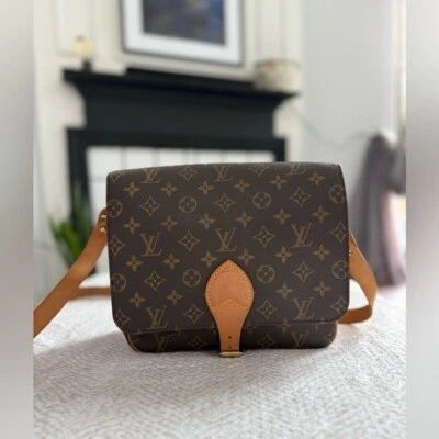 Authentic Louis Vuitton Cartouchiere  Brown Tan Monogram Crossbody Bag - Image 1 of 4