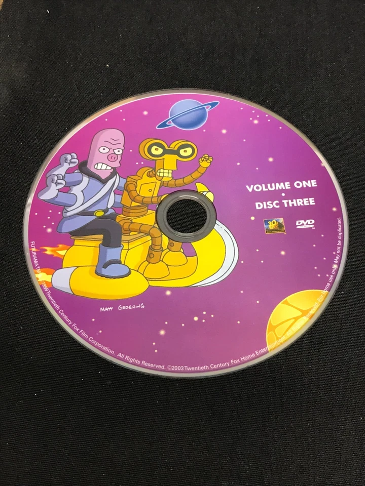 Futurama  : Volume 1 Disc 3 - DVD Disc Only-Replacement Disc - Image 1 of 1