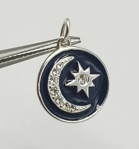 NEW Sterling Silver Pendant Charm Inlay Crescent Moon Star Love Space Travel Sun - Picture 1 of 6