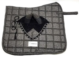 Amidale Pro Sport Luxury Glittery Synthetic Leather Dressage Saddle Pads Numnah - Picture 1 of 35