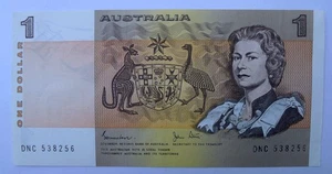 COMMONWEALTH OF AUSTRALIA $1.00 BANKNOTE JOHNSTONE - STONE SERIAL DNC 538256 - Imagen 1 de 4