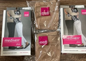 MEDIVEN PLUS PETITE CALF OPEN TOE 40-50 Compression Stocking Socks Size 2 Lot X4 - Picture 1 of 4