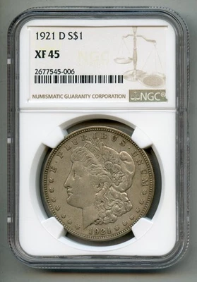 1921 D Morgan Silver Dollar NGC XF 45 - Image 1 of 4