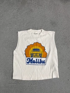 RE/DONE Malibu Graphic Sleeveless T-Shirt XS White Muscle Tank Vintage Style - Bild 1 von 5