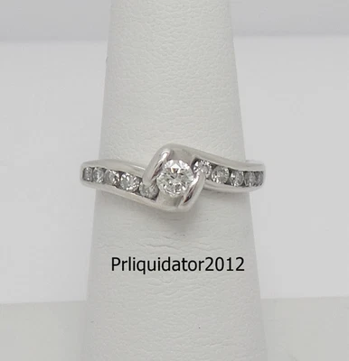 1/2CT Natural Diamond Anniversary Engagement Wedding Bridal Ring 14K White Gold - Image 1 of 4