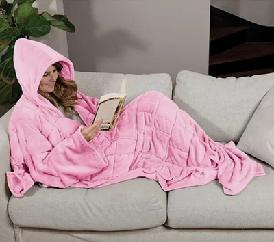 Ella Jayne Wearable Weighted Snuggle Blanket, Pink - Image 1 of 4