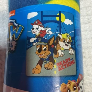 Paw Patrol Fleece Throw Blanket 40 x 50in Blue Ready for Action Chase Rubble NEW - Picture 1 of 3
