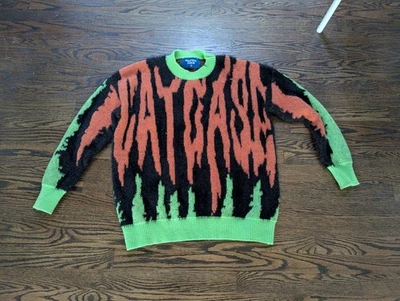 Aelfric Eden Cat Case Zephyr Knit Sweater Size S Small Spooky Orange Grunge - Image 1 of 4