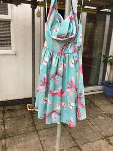 Size 16 Lindy bop retro style turquoise halter neck dress - Picture 1 of 6