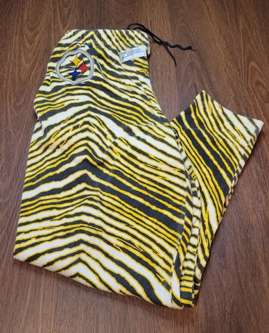 Vintage Pittsburgh Steelers Zubaz Tiger Striped Pants Men’s Sz Medium 90s Cover