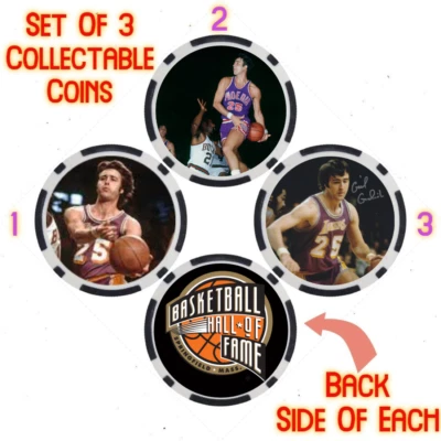 GAIL GOODRICH - BASKETBALL HALL OF FAME - COLLECTABLE COIN SET - Image 1 of 2