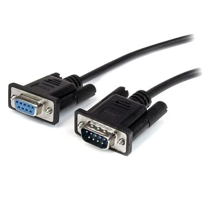 StarTech MXT1003MBK 3 Meters Black Straight Through DB9 RS232 Serial Cable - Image 1 of 3