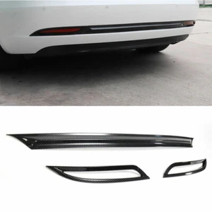 Carbon Fiber Rear Bumper Protector Lower Strip Fit For Tesla Model 3 2017-2021 - Picture 1 of 6