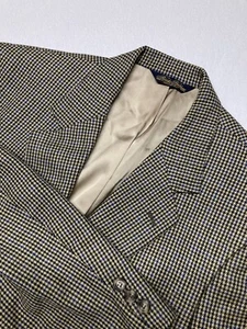 Brooks Brothers Sport Mantel Herren 46 L lang hellbraun Hahnentritt Wolle 2 Knopf Blazer - Bild 1 von 11