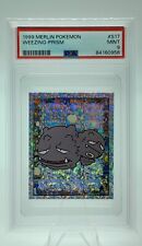 Pokémon TCG PSA 9 Weezing Prism #S17 1999 Merlin Pokémon Sticker Vintage Rare