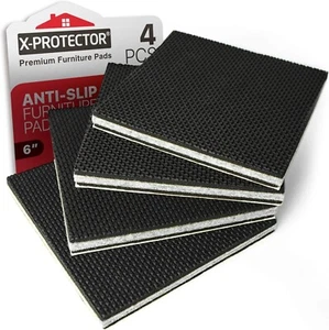 4 Pcs 6" Non-Slip Furniture Gripper Pads Self Adhesive Rubber Feet NEW - Picture 1 of 6