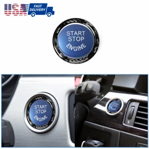 Car Engine Start Stop Push Button Carbon Fiber Trim Ring for bmw 320i 520i - Bild 1 von 12