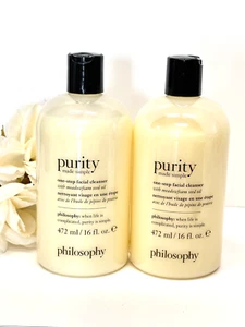 Philosophy Purity Made Simple One-Step Facial Cleanser 16 oz x 2 = 32 oz Sealed