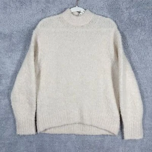 NWT Madewell Wool-Alpaca Blend Bouclé-Knit Oversized Sweater Size XXS Ivory Knit - Picture 1 of 9