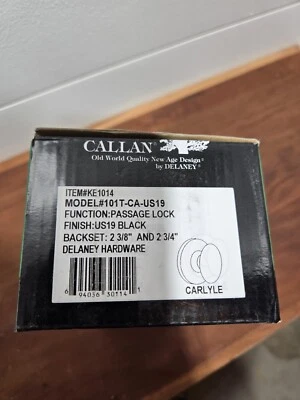 Juego de perillas de puerta de paso Callan 101T-CA-US19 Carlyle acabado negro Foto 1 de 4