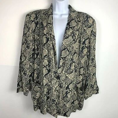 Blazer cuadrado para mujer Kensington talla L negro tostado estampado animal ligero DE COLECCIÓN Foto 1 de 4