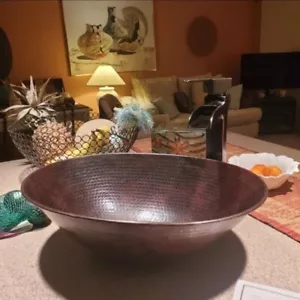 17" Authentic Copper Vessel Bathroom Sink - Picture 1 of 2