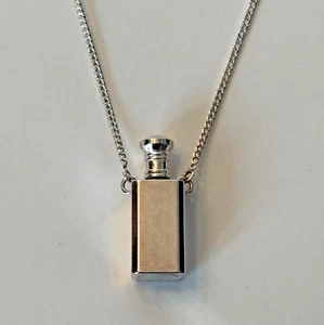 Vintage Gift Parfüm Flakon Fläschchen Halskette mit Dauber silberfarben 24" L Kette - Bild 1 von 15