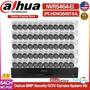 Dahua 4K 32MP 64ch CCTV System 8MP WizSense Full Color Camera Dual Light Lot US - Picture 1 of 25