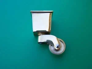 FURNITURE CASTERS BRASS SOLID BRASS CASTERS ANTIQUE STYLE CASTER SQUARE CUP - Picture 1 of 5