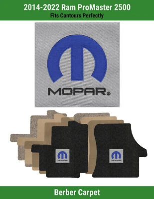 Tapetes carpete dianteiro Lloyd Berber para '14-22 Ram ProMaster 2500 com logotipo azul M-Mopar - Imagem 1 de 4