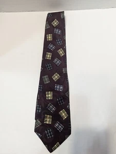 Bugatti Vintage Silk Tie 100% Italian Men's Rare Style plaid look - Picture 1 of 8