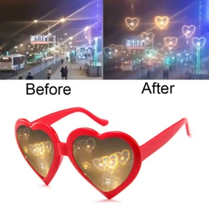 Love Special Effects Heart Shaped Glasses Sunglasses Light Look Beautiful AU - Picture 1 of 16