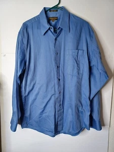 ROBERTO VILLINI LONG SLEEVE BUTTON UP BLUE DRESS SHIRT Size XL  16.5 34/35 - Picture 1 of 7