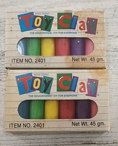 Vintage Lot of 2 Toy Clay Modeilng Clay Item No 2401 Toysmith 6 Colors - Picture 1 of 5