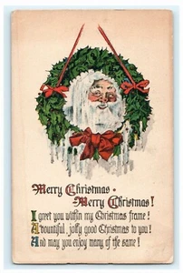Postal vintage de regalo de feliz Navidad de Papá Noel 1915 en arrecife - Imagen 1 de 3