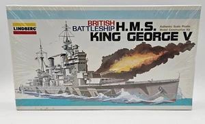 Vtg 1975 Lindberg HMS King George V Battleship Model Kit #2220 SEALED - Picture 1 of 5
