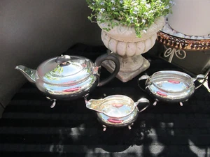 Edles englisches Tee Service , um 1900 /10 von Walker and Hall, versilbert - Bild 1 von 6