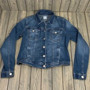 Kensie Jeans Women Denim Jacket Sz M VintageLuxe Stretch Americana Classic - Picture 1 of 9