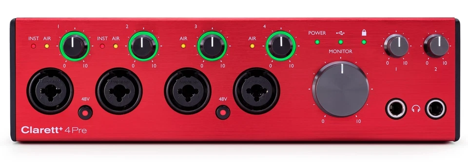 Focusrite Clarett+ 4Pre USB-C Audio Recording Interface, 4 Mic Preamps/JFET/ADAT - Image 1 of 4